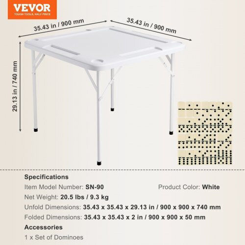 Πτυσσόμενο Τραπέζι Mahjong Vevor 4 Παίκτες Θήκες Ποτηριών & Δίσκους Μάρκες Λευκό Sdmjzbsdmngpt73zqv0