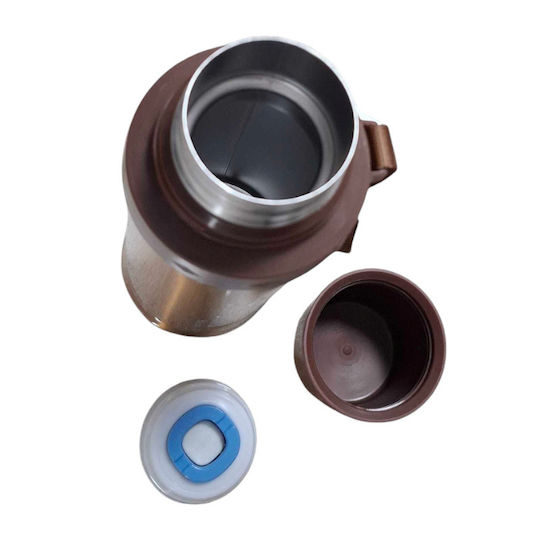 Sticlă Termos Oțel inoxidabil / Plastic 600ml Auriu cu Cap-Cup