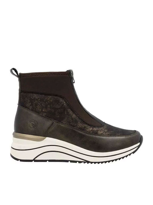 Women's Ankle Boots with Medium Heel Brown