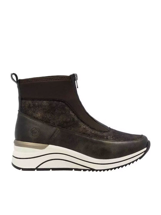 Women's Ankle Boots with Medium Heel Brown