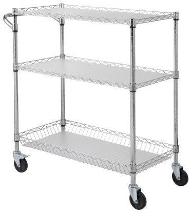 Vevor Commercial Kitchen Food Cart for Dish Baskets H90.17xW88.9xD45.72cm