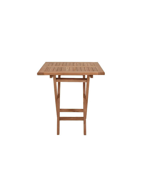 Garten- und Terrassentisch für Kleine Außenbereiche aus Teak Zusammenklappbar Winston Natürliche 70x70x75cm