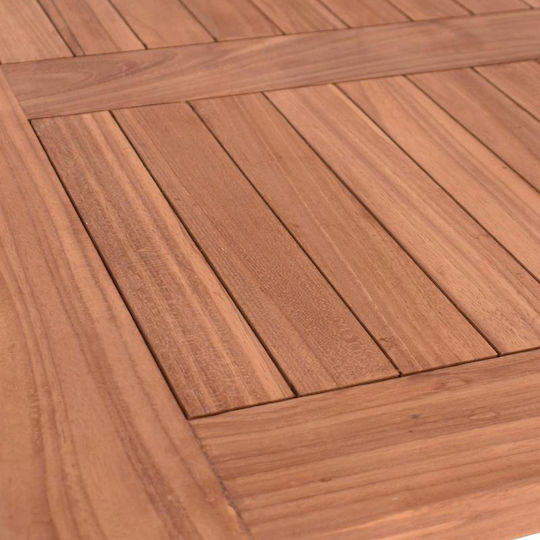 Sitting Room Table for Small Outdoor Spaces from Teak Foldable Winston Natural 80x80x75cm