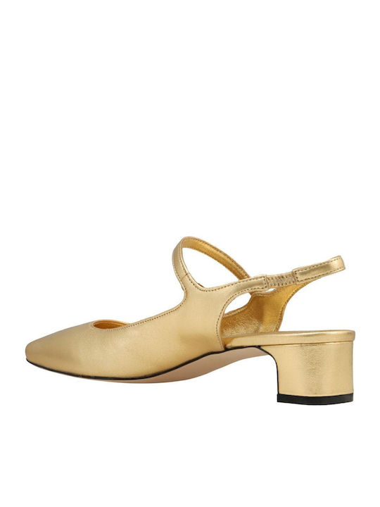 Pantofi balerini pentru femei Slingback in Auriu Culori