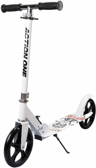 Action One Kids 2-wheel Foldable Scooter Skull Rider White