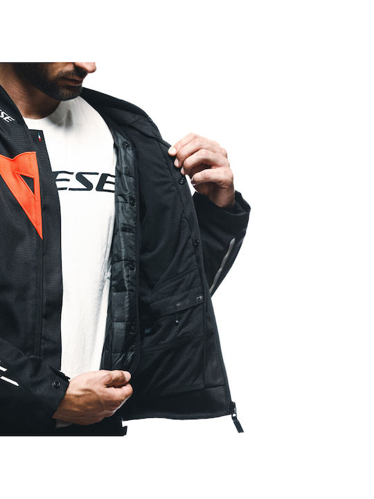 Dainese Avro 5 Tex Winter Men's Motorcycle Jacket Black/Red-Fluo/White
