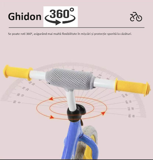 Bicicletă de echilibru pentru copii Action One Happy Baby 12 inch Albastru