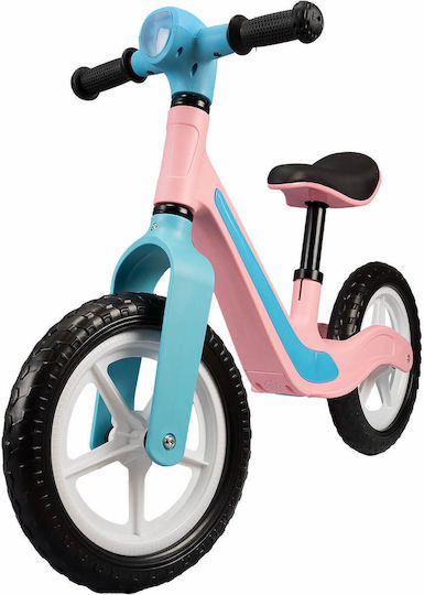 Bicicletă de echilibru pentru copii Action One cu lumini și muzică, 12 inch, roz