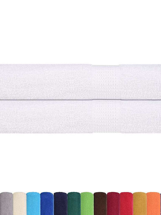 vidaXL 2pc Bath Towel Set 100x200cm. White