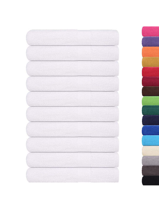 vidaXL 10pc Bath Towel Set 100x200cm. White