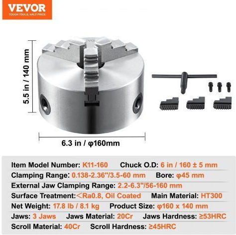 Vevor Μηχανουργικός Τόρνος SZKP6YC3G000P8W20V0