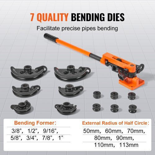 Îndoitore manuală de țevi Vevor 3/8" 1" 7 matrițe cupru și aluminiu Sdwgjcsgy7381k20rv0