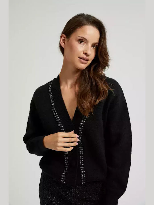 Make your image Long Women's Cardigan with Buttons Black