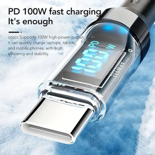 Panora LED USB 2.0 Cable USB-C Male - USB-C 100W PD Black 1m