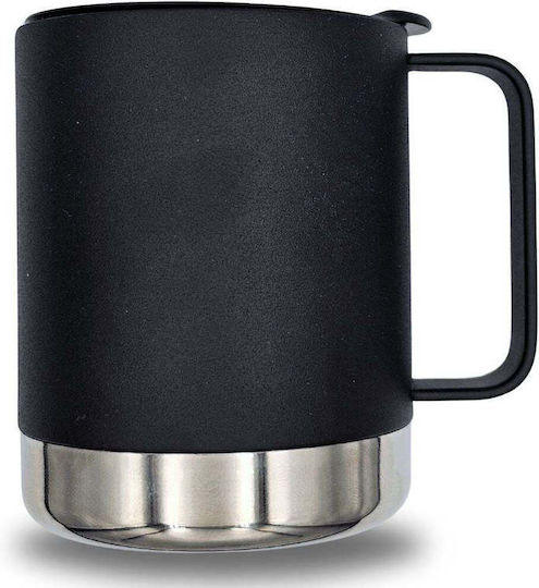 Klean Kanteen Insulated Camp Mug Tumbler Ποτήρι Θερμός Ανοξείδωτο BPA Free 355ml Black με Λαβή και Καλαμάκι