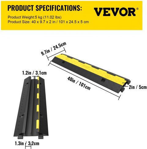 Vevor Προστατευτικό Καλωδίων Μαύρο 3JTLCGXB000000001V0 3τμχ