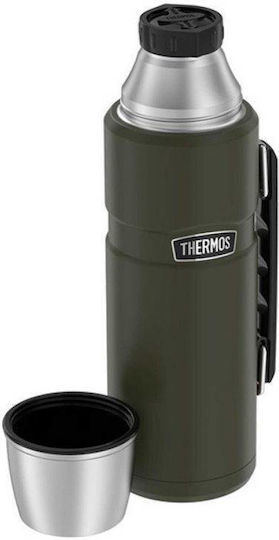 Thermos Μπουκάλι Θερμός Ανοξείδωτο / Πλαστικό 1.2lt Green