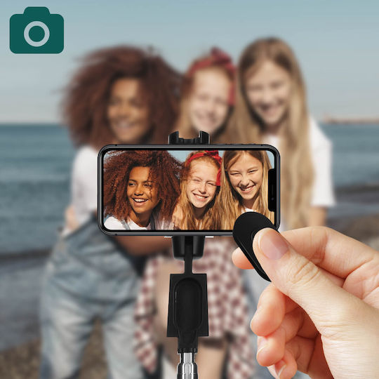 Ausziehbarer Selfie-Stick Bluetooth Drahtlos Smartphone Drehbares Stativ Schwarz
