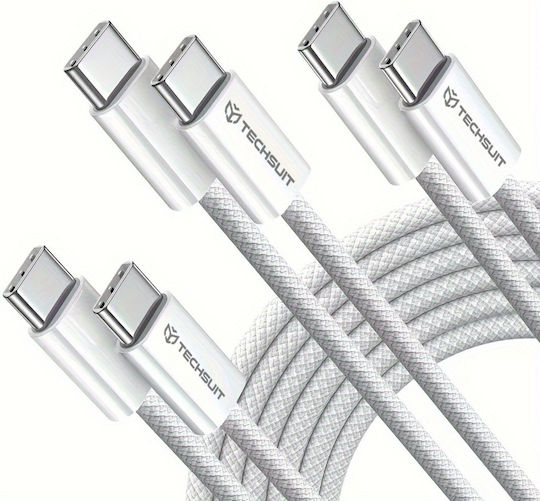 Techsuit Pcb114d USB 2.0 Cable USB-C male - USB-C 60W PD Μαύρο 1m