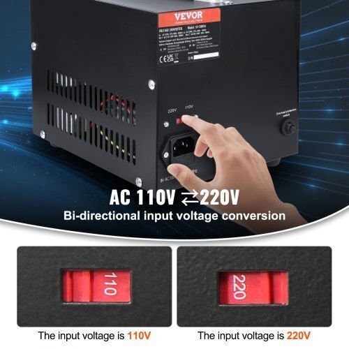 Transformator de tensiune Vevor 2000W pentru sarcini grele, certificat CE Dyzhq110v230vd806v2