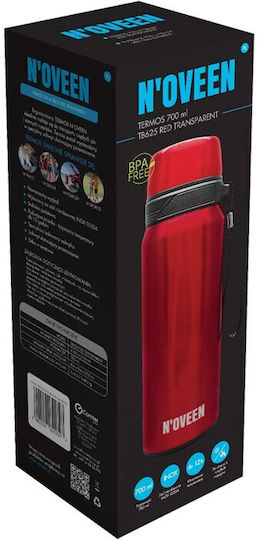 Thermos Sticlă Termos Oțel Inoxidabil 700ml Roșie