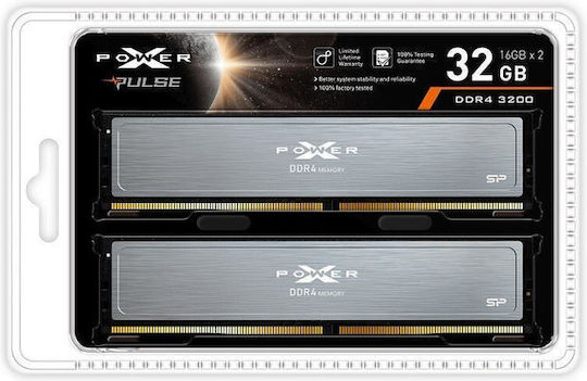 Silicon Power XPower Pulse 32GB DDR4 RAM with 2 Modules (2x16GB) and 3200 Speed for Desktop