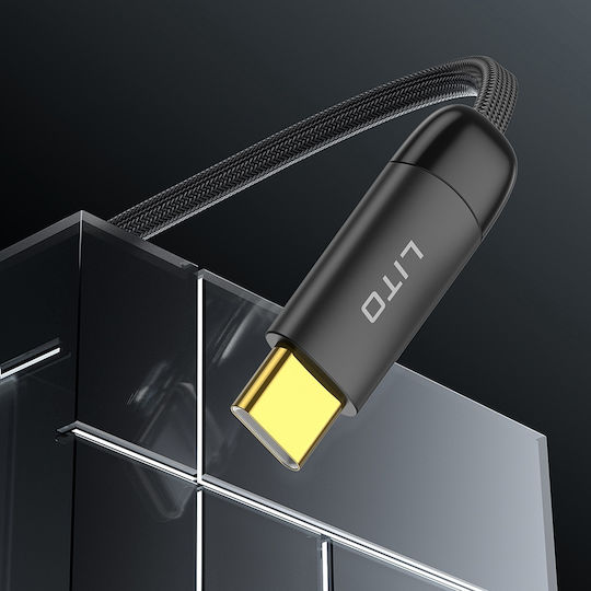 Lito Geflochten USB 2.0 Kabel USB-C männlich - USB-C 60W Gold 1m