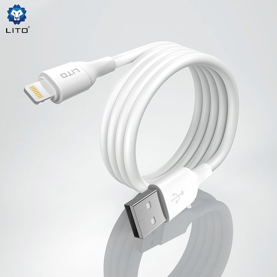 Lito USB 2.0 Cable USB-C male - USB-A 18W White 1m