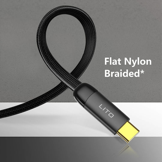 Lito Geflochten USB 2.0 Kabel USB-C männlich - USB-C 60W Gold 1m