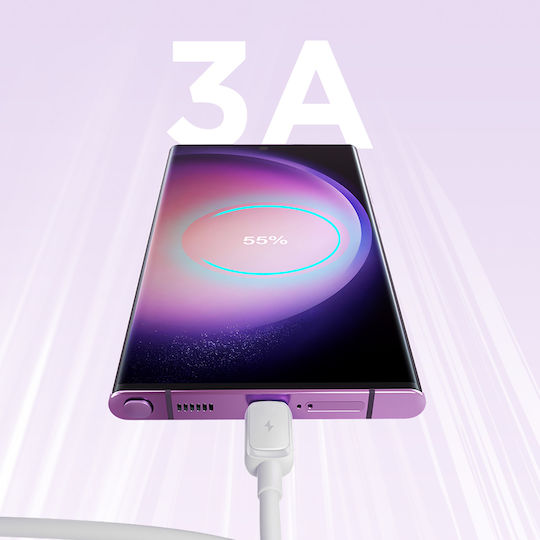 Joyroom USB 2.0 Cable USB-C Male - USB-A 18W White 1.2m S-AC027A14