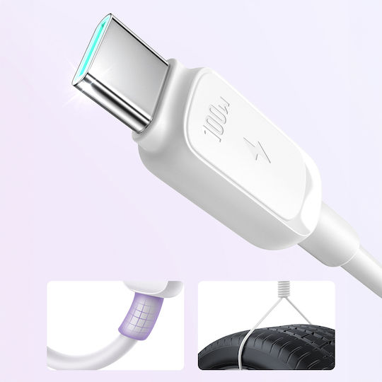 Joyroom S-CC100A14 USB 2.0 Cable USB-C Male - USB-C 100W PD White 1.2m