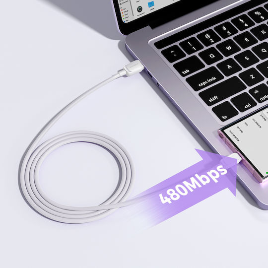 Joyroom USB 2.0 Cable USB-C Male - USB-A 18W White 1.2m S-AC027A14
