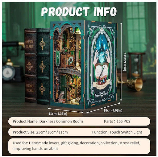 Cutebee Παιχνίδι Κατασκευών Ξύλινo Book Nook Kit Darkness Common Room DIY για Παιδιά 14+ Ετών