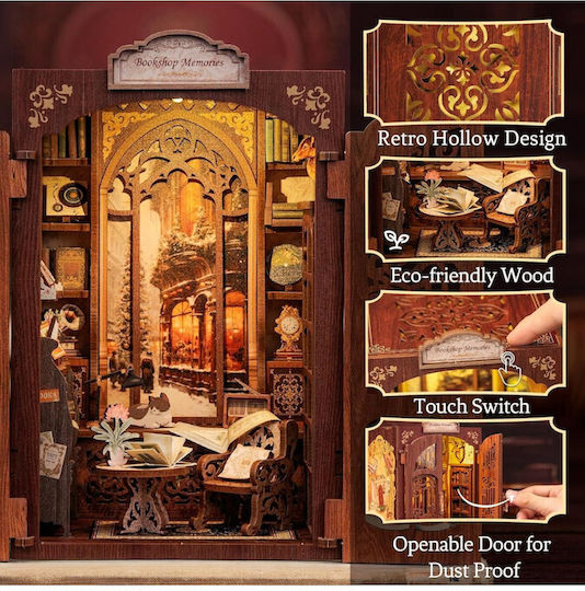 Cutebee Wooden Construction Toy Bookstore for Children 14+ years old+ Years