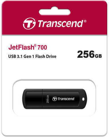 Transcend JetFlash 700 256GB USB 3.0 Стик Черен