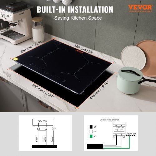 Vevor Plită Ceramică Autonom 56.5x49.5εκ.