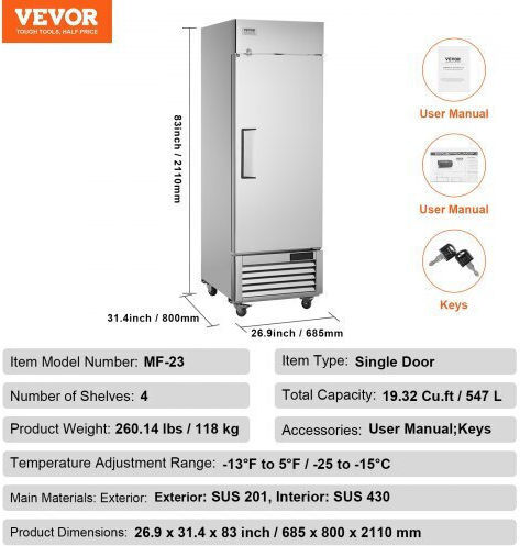 Vevor Commercial Freezer 570lt