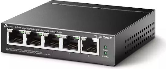 TP-LINK TL-SG1005LP Unmanaged L2 PoE+ Switch with 4 Gigabit (1Gbps) Ethernet Ports