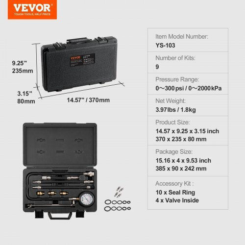 Vevor QCQGYLCSYQY0XJV75V0 Adaptor Set de 9buc