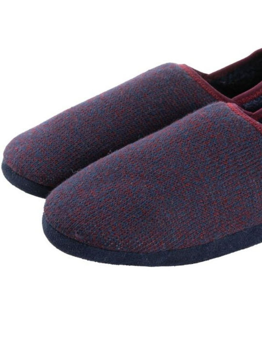 Muydemi Men's Printed Heel Enclosed Slippers Burgundy