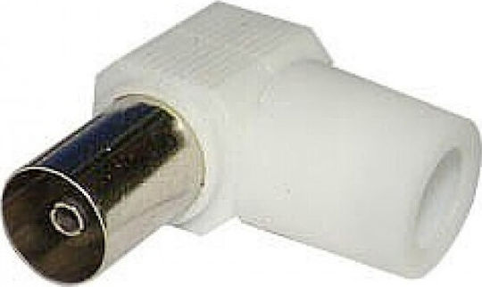 Adeleq Βύσμα Coaxial female Γωνια Λευκό 9-95000