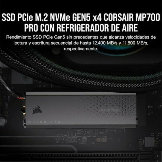 Corsair MP700 PRO SSD 1TB Tip M.2 Cu Conexiune PCI Express 5.0 Și Radiator CSSD-F1000GBMP700PRO