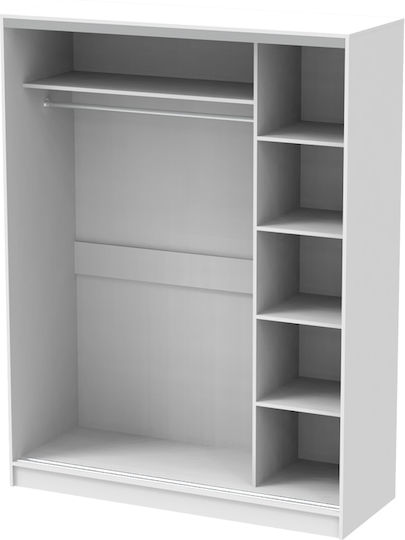 Korredor I Δίφυλλη Ντουλάπα Συρόμενη με Καθρέπτη 160x60x220cm Λευκή Απόχρωση Korredor I Δίφυλλη Ντουλάπα Συρόμενη με Καθρέπτη 160x60x220cm Λευκή Απόχρωση