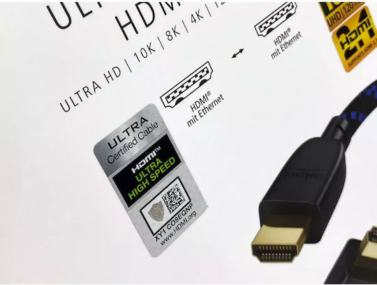 Inakustik HDMI 2.1 Ultra High Speed 48Gbps 4K 120Hz HDR VRR Kabel HDMI-Stecker - HDMI-Stecker 2m Schwarz