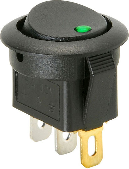 On-Off switch Rocker 6A 250V Green 1pcs
