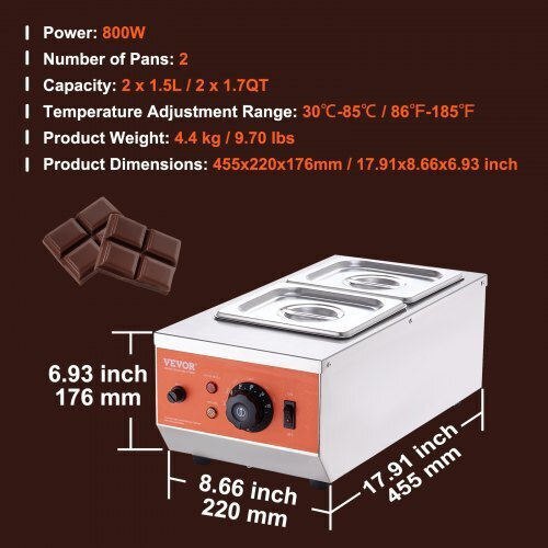 Vevor Chocolate Machine 9 Lbs 2 Tanks Qklr9800w3042ckx1v2
