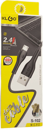 KLGO Braided USB 2.0 to micro USB Cable Μαύρο 1m (S-102)