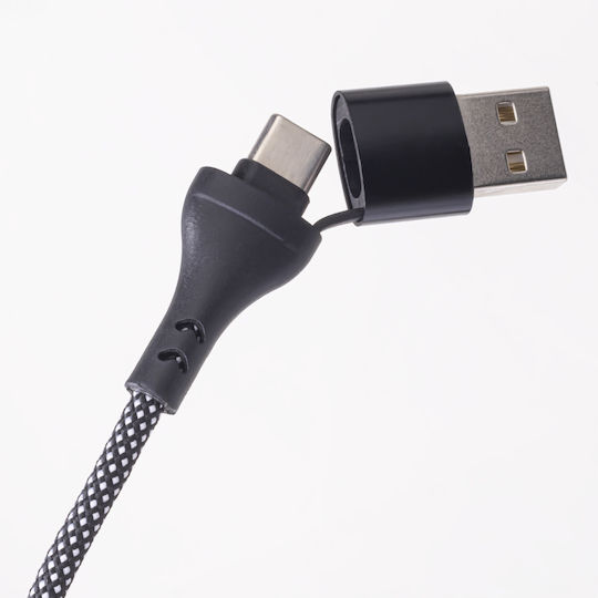 Maxlife Allin1 Braided USB to Lightning / Type-C 1m 2A Cable