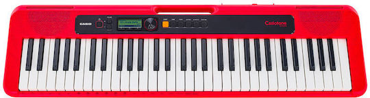 Casio Keyboard CT-S200 with 61 Keys Standard Touch with Stand, Headphones, Stool and Music Stand Red Deluxe Set