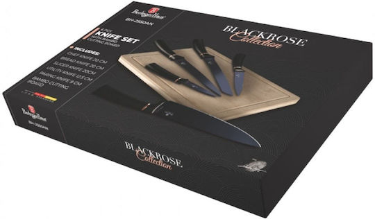 Berlinger Haus Metallic Line Set Cutting Mat Wooden με Μαχαίρια Brown 6pcs